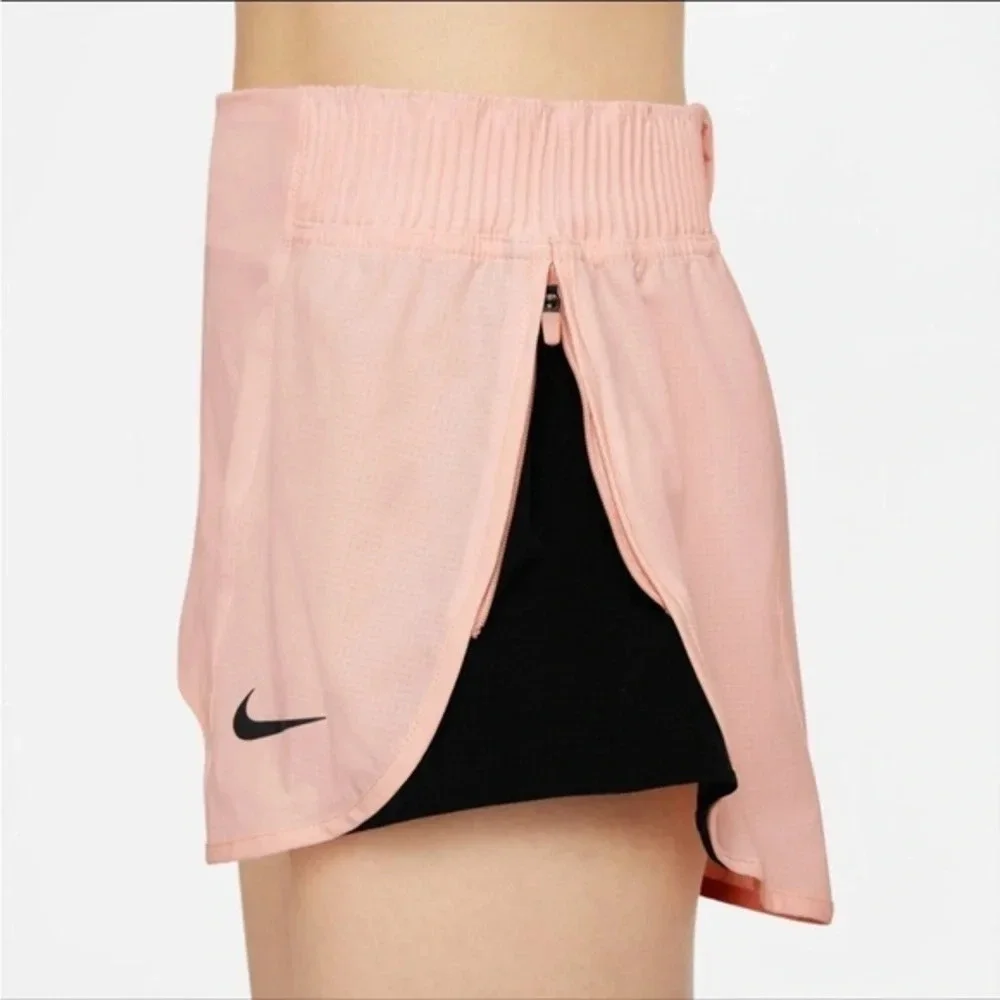 Nike Womens XL Dri Fit Run Division Tempo Luxe Shorts Dd5328-864 Pink/Black